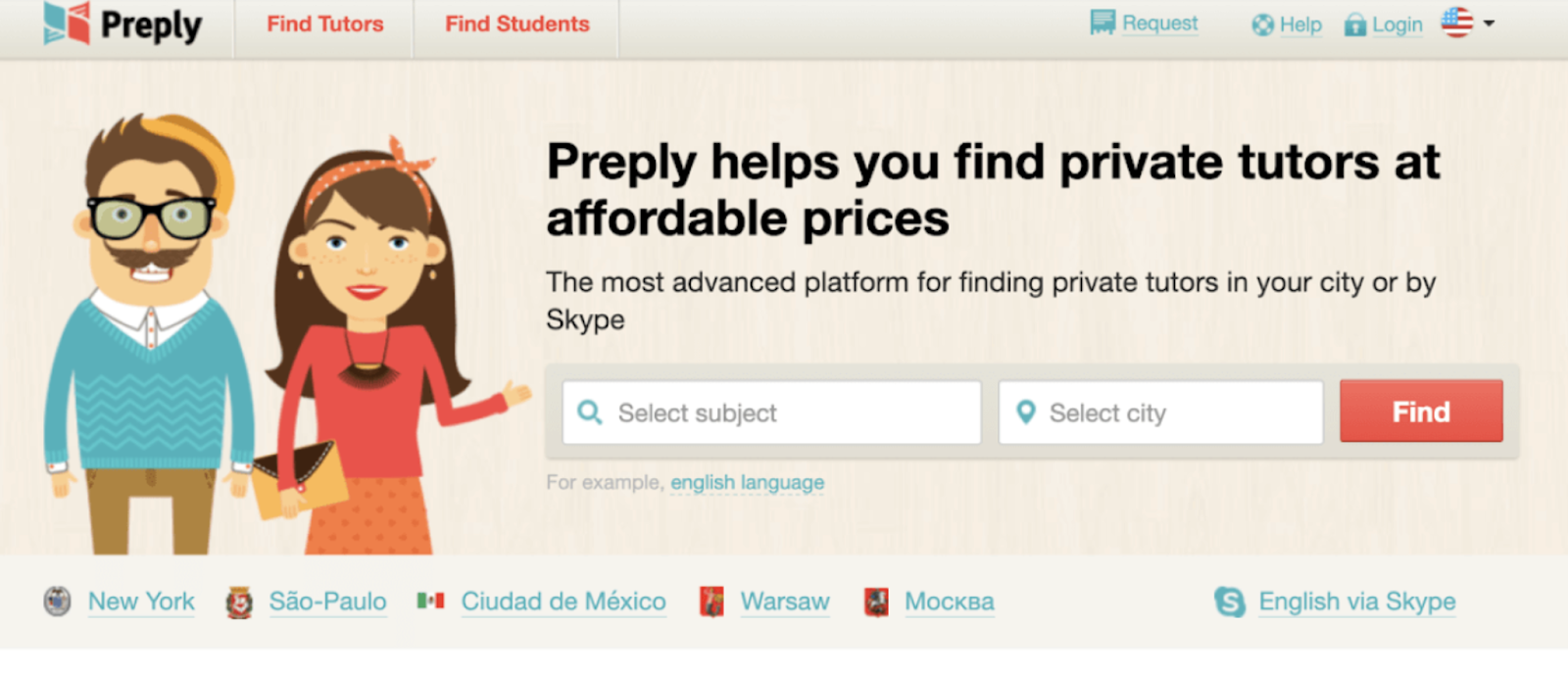 Preply Home Page